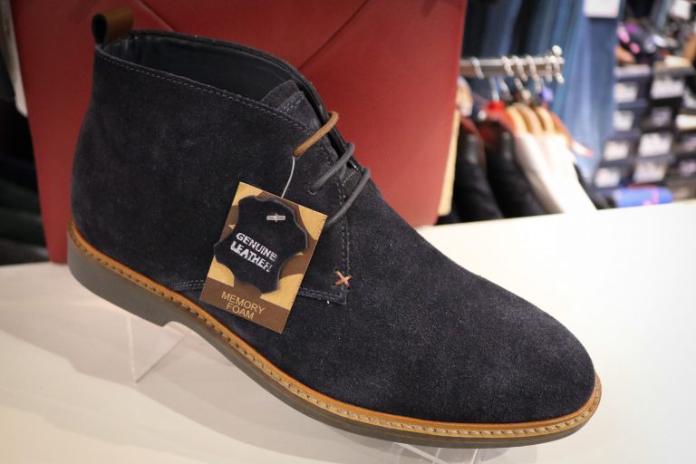 Mens Shoes Romsey - Desert Boots Navy Suede